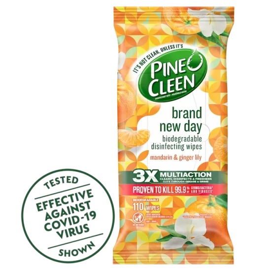 1897743_Hygiene_AU_Pine O Cleen_Brand New Day Mandarin & Ginger Disinfectant Wipes 110s_1x1_V1.webp