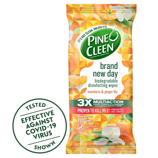 1897743_Hygiene_AU_Pine O Cleen_Brand New Day Mandarin & Ginger Disinfectant Wipes 110s_1x1_V1.webp